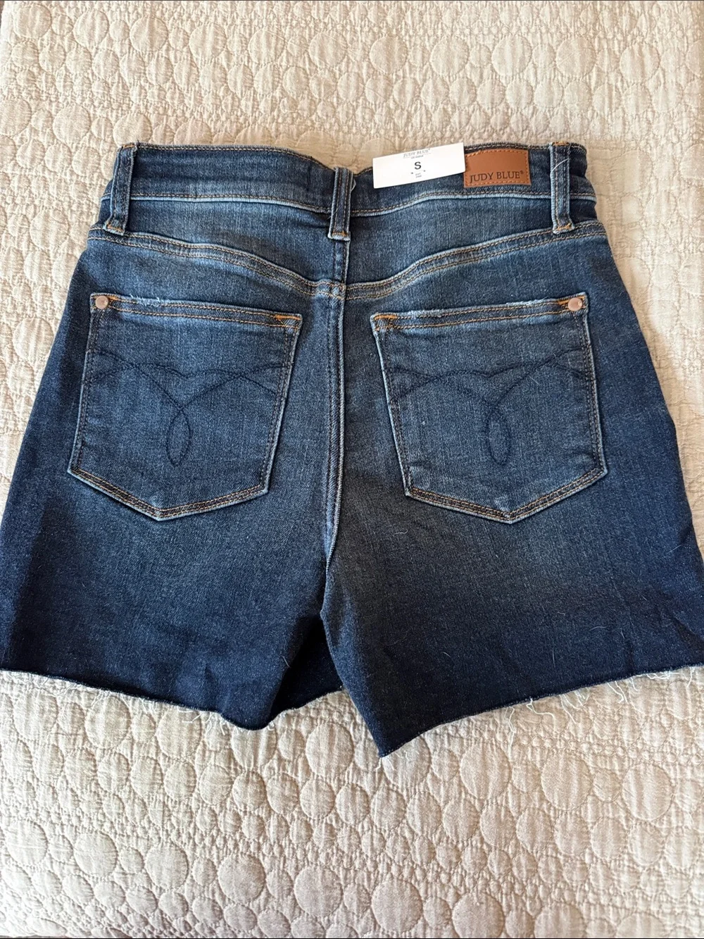 Judy Blue Dark Blue High-Rise Button Fly Denim Shorts